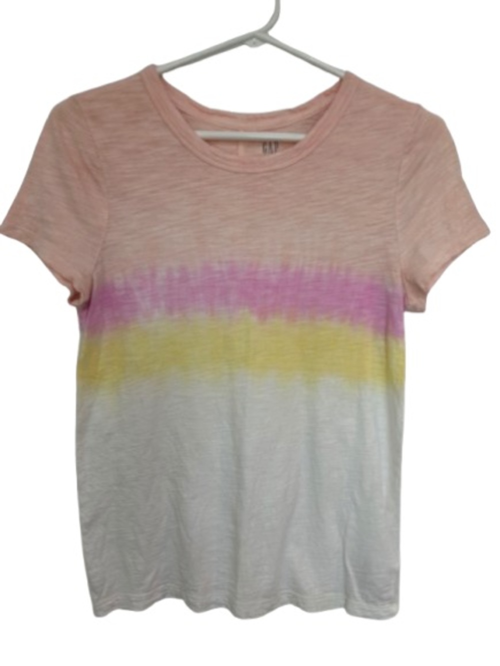 GAP ForeverSoft Pastel Tie Dye Striped Crewneck Tee Shirt Size Small S